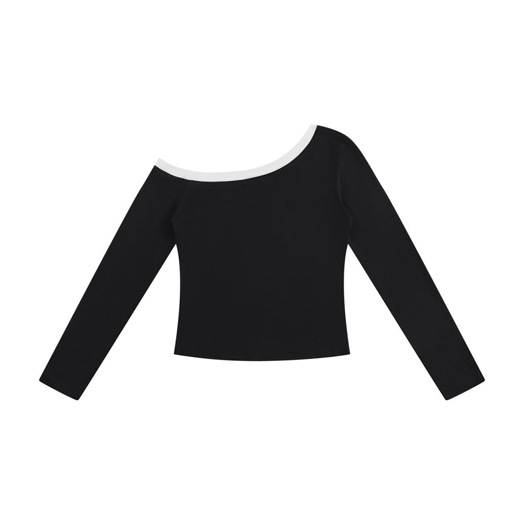 BAILA Women's Off Shoulder Dance Top – Black & White