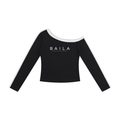 BAILA Women's Off Shoulder Dance Top – Black & White