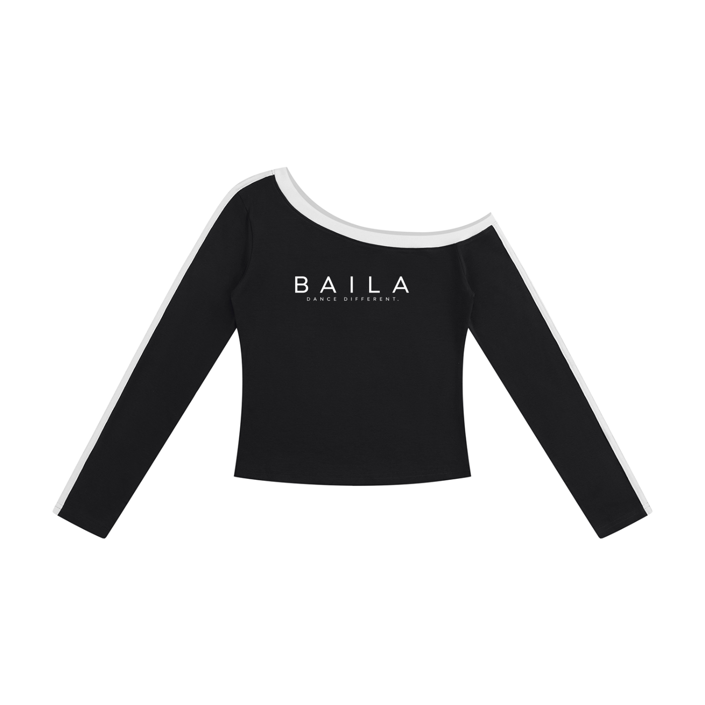 BAILA Women's Off Shoulder Dance Top – Black & White