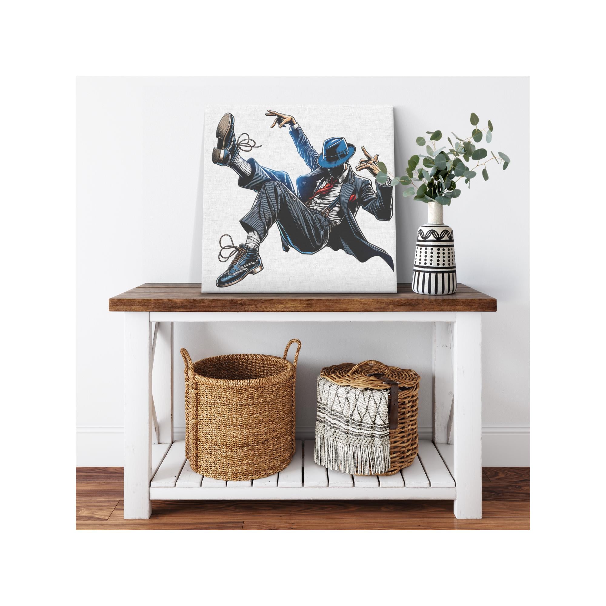 Jazz Dancer Canvas Print | Swing Dance Wall Art for Men | Latin Dancer Poster | Dance Studio Decor | Zoot Suit Dancer Art Gift