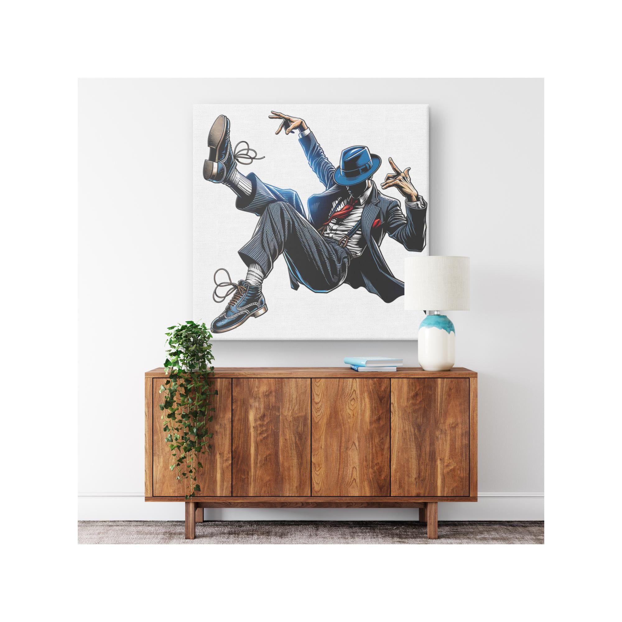 Jazz Dancer Canvas Print | Swing Dance Wall Art for Men | Latin Dancer Poster | Dance Studio Decor | Zoot Suit Dancer Art Gift