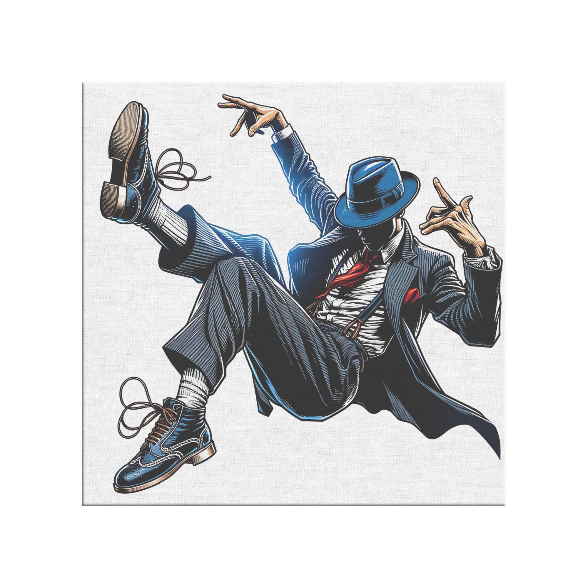 Jazz Dancer Canvas Print | Swing Dance Wall Art for Men | Latin Dancer Poster | Dance Studio Decor | Zoot Suit Dancer Art Gift