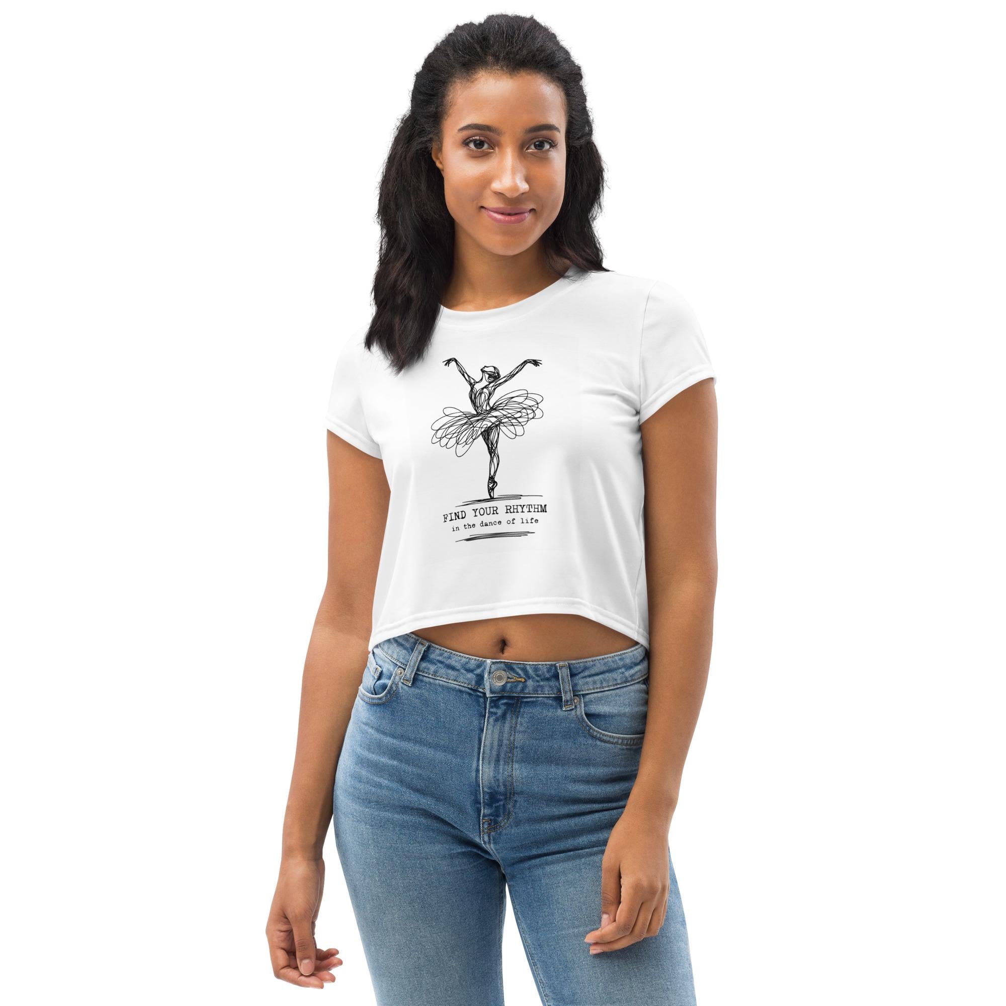 Ballerina Print Crop Tee