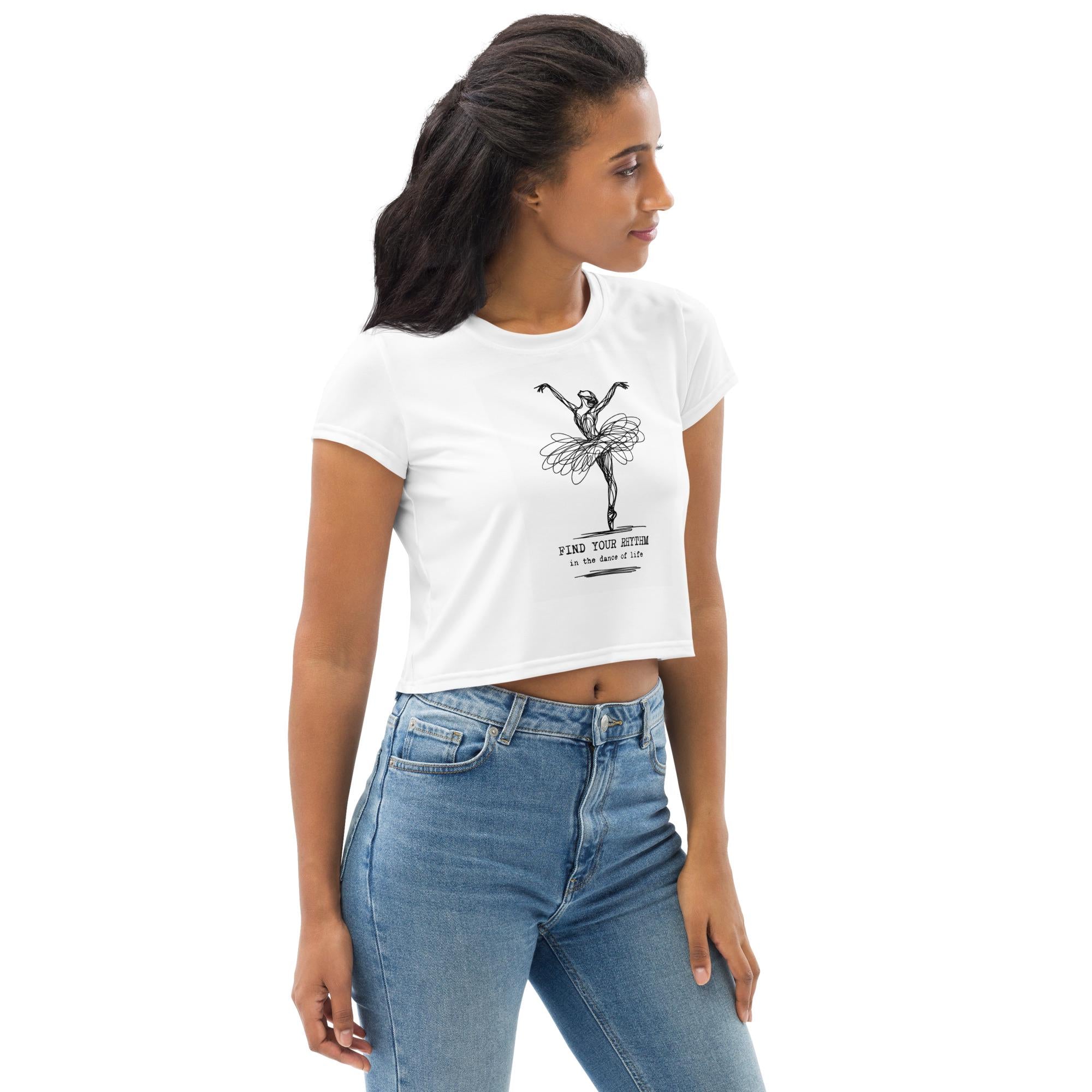 Ballerina Print Crop Tee