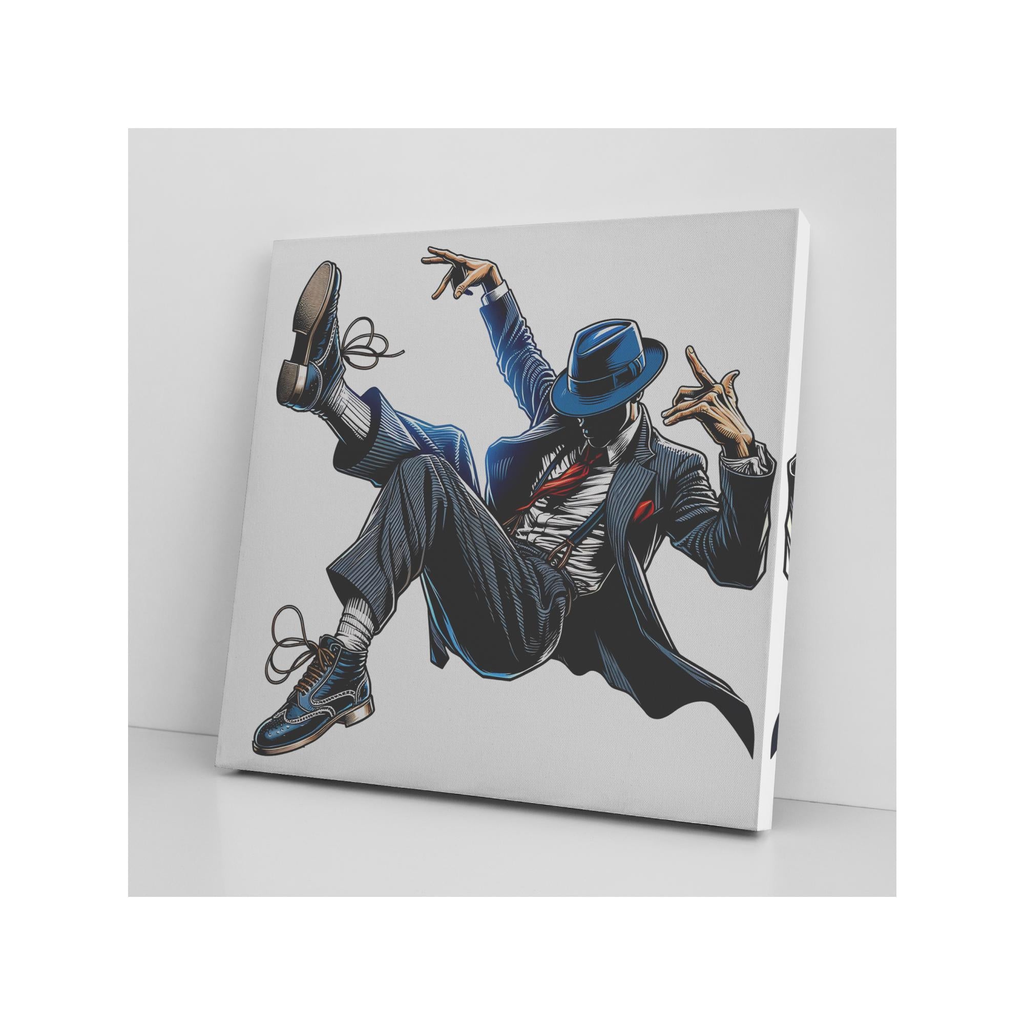 Jazz Dancer Canvas Print | Swing Dance Wall Art for Men | Latin Dancer Poster | Dance Studio Decor | Zoot Suit Dancer Art Gift
