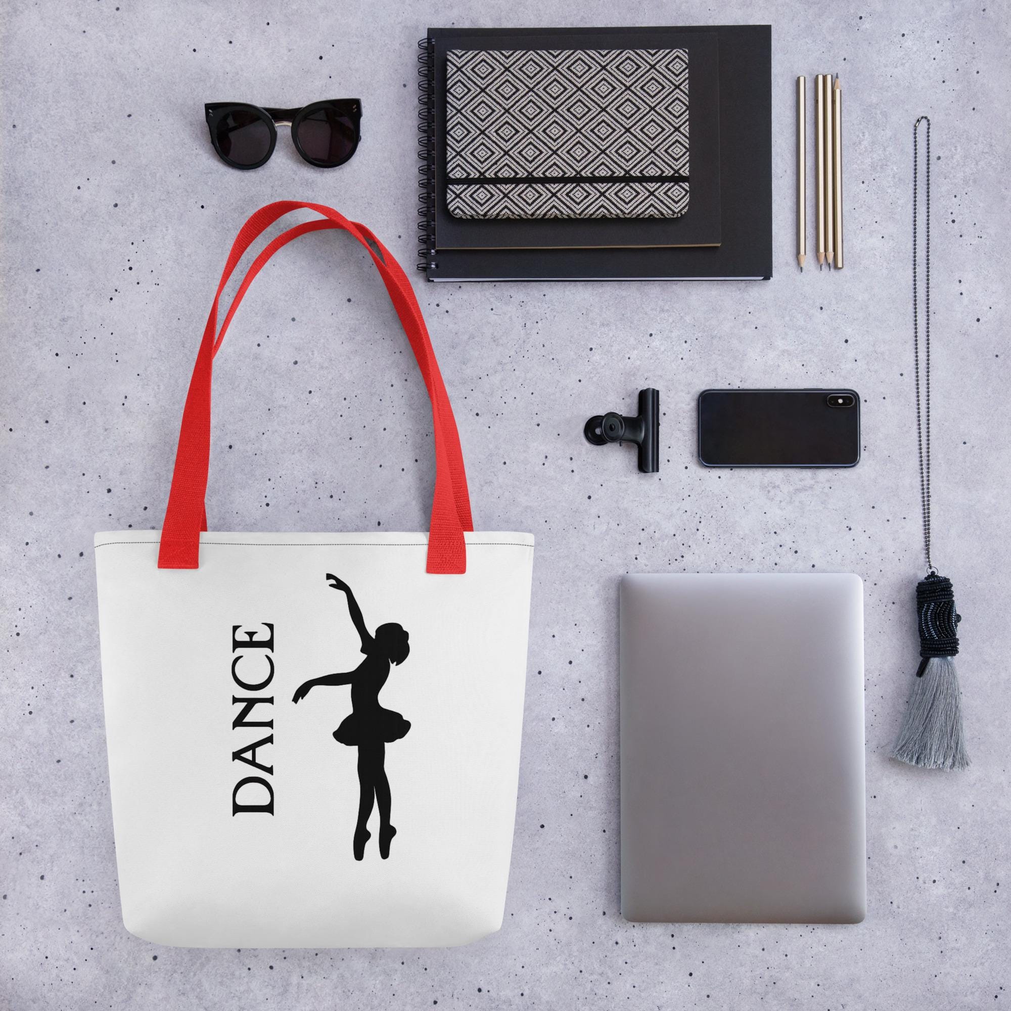 Dance Tote Bag – Dancer Silhouette Tote, Ballet Dance Bag, Minimalist Dance Tote, Gift for Dancer, Baila Boutique