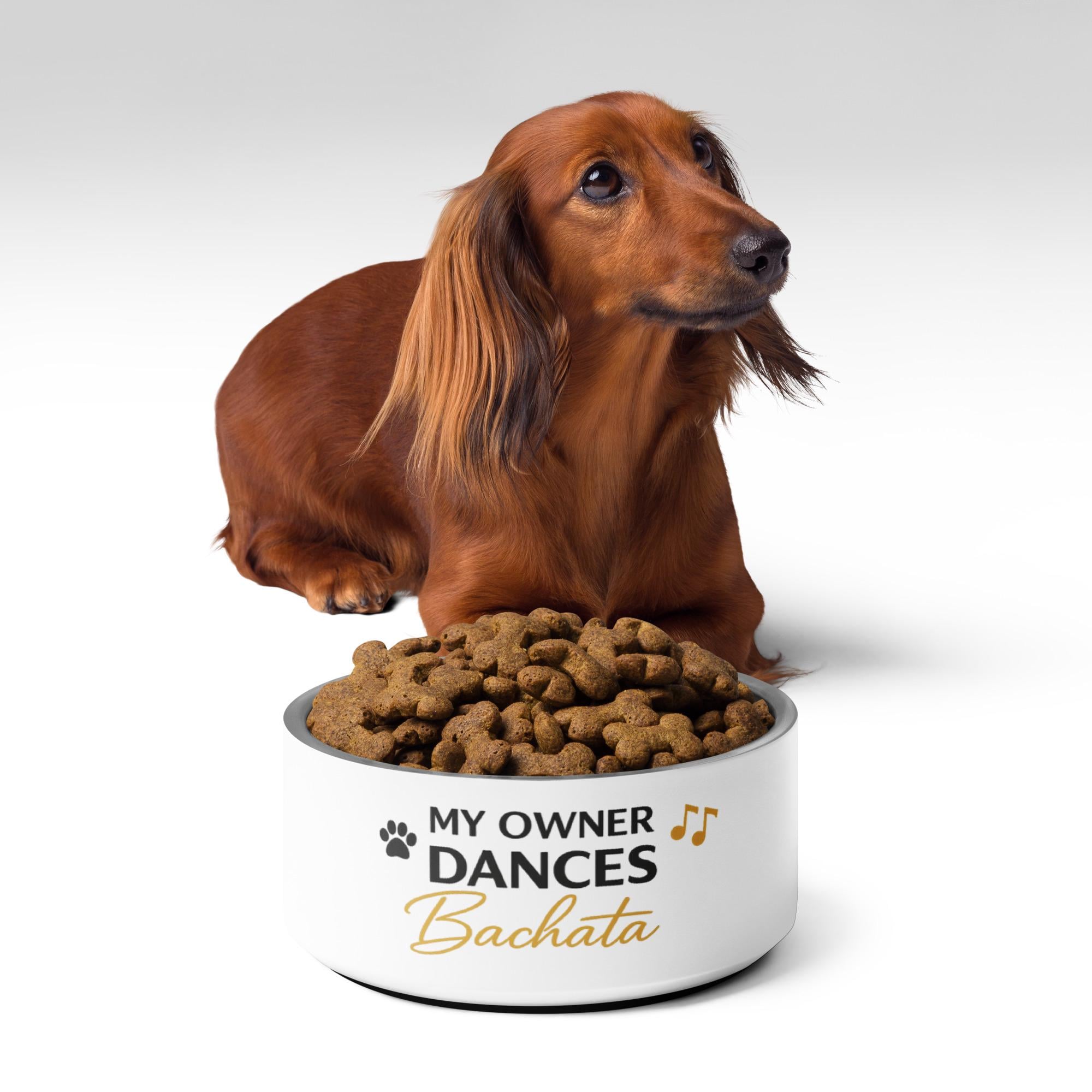 My Owner Dances Bachata Pet Bowl – Funny Dog Bowl, Dance Lover Pet Bowl, Bachata Dog Bowl, Gift for Dog Owner, Baila Boutique