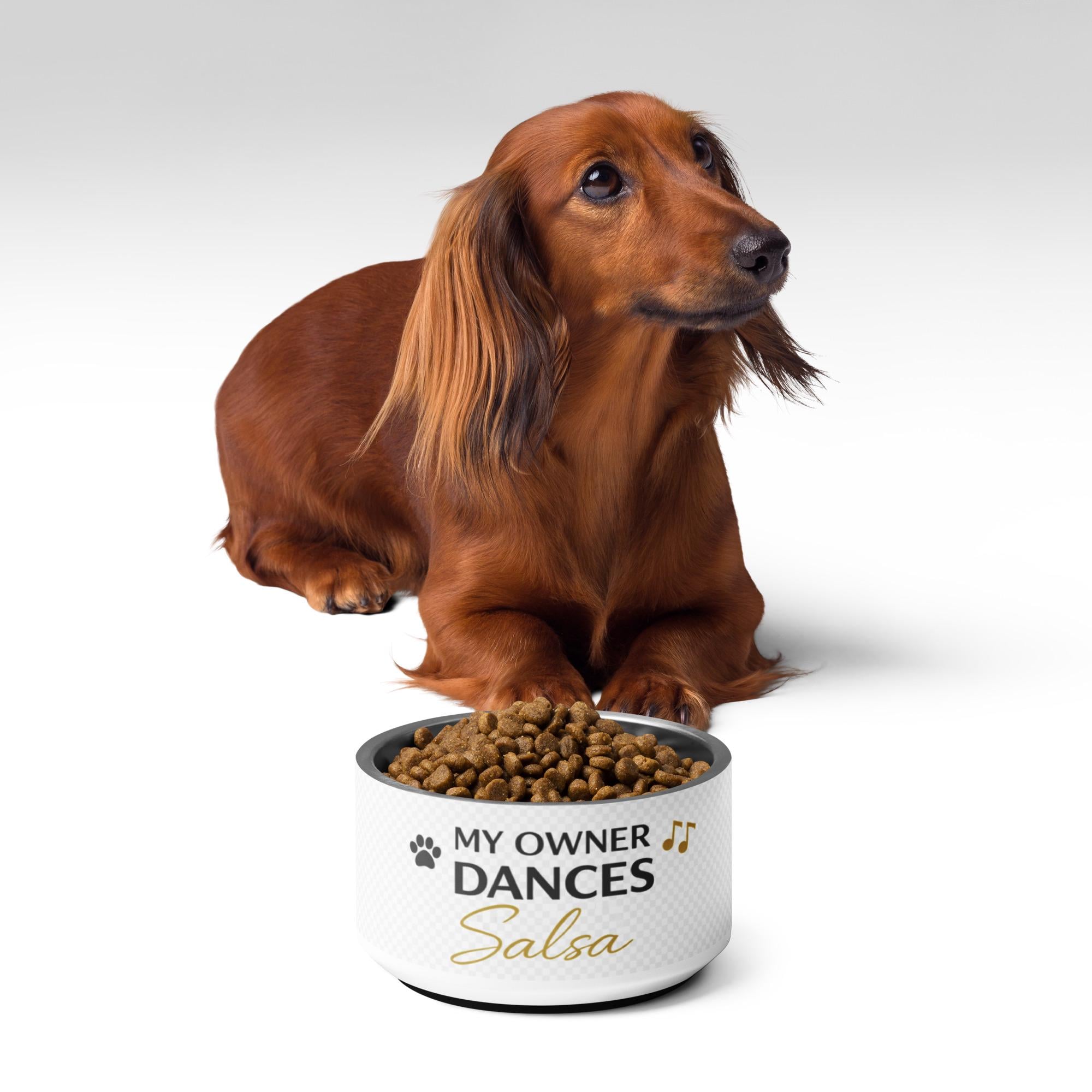 My Owner Dances Salsa Pet Bowl – Funny Dog Bowl, Salsa Lover Dog Bowl, Dance Pet Bowl, Gift for Dog Owner, Baila Boutique