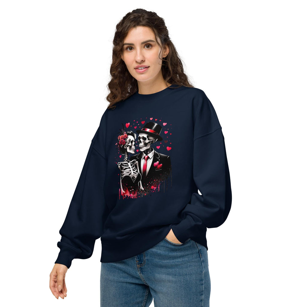Dancing Couples Last Forever – Oversized Organic Sweatshirt | Skeleton Couple | Gothic Love | Dance Streetwear