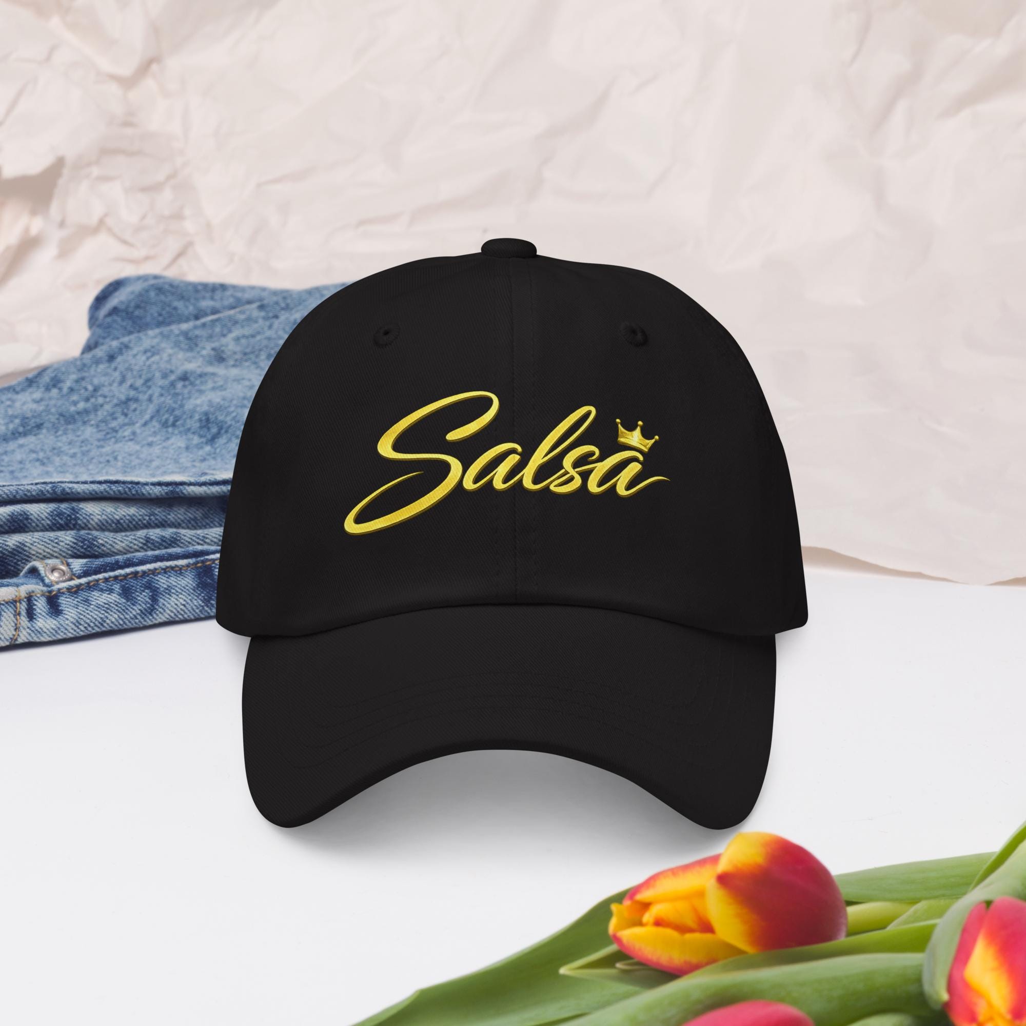 Salsa Hat Gold Script | Latin Dance Cap | Salsa Dancer Gift | Minimal Streetwear Hat | Baila Boutique