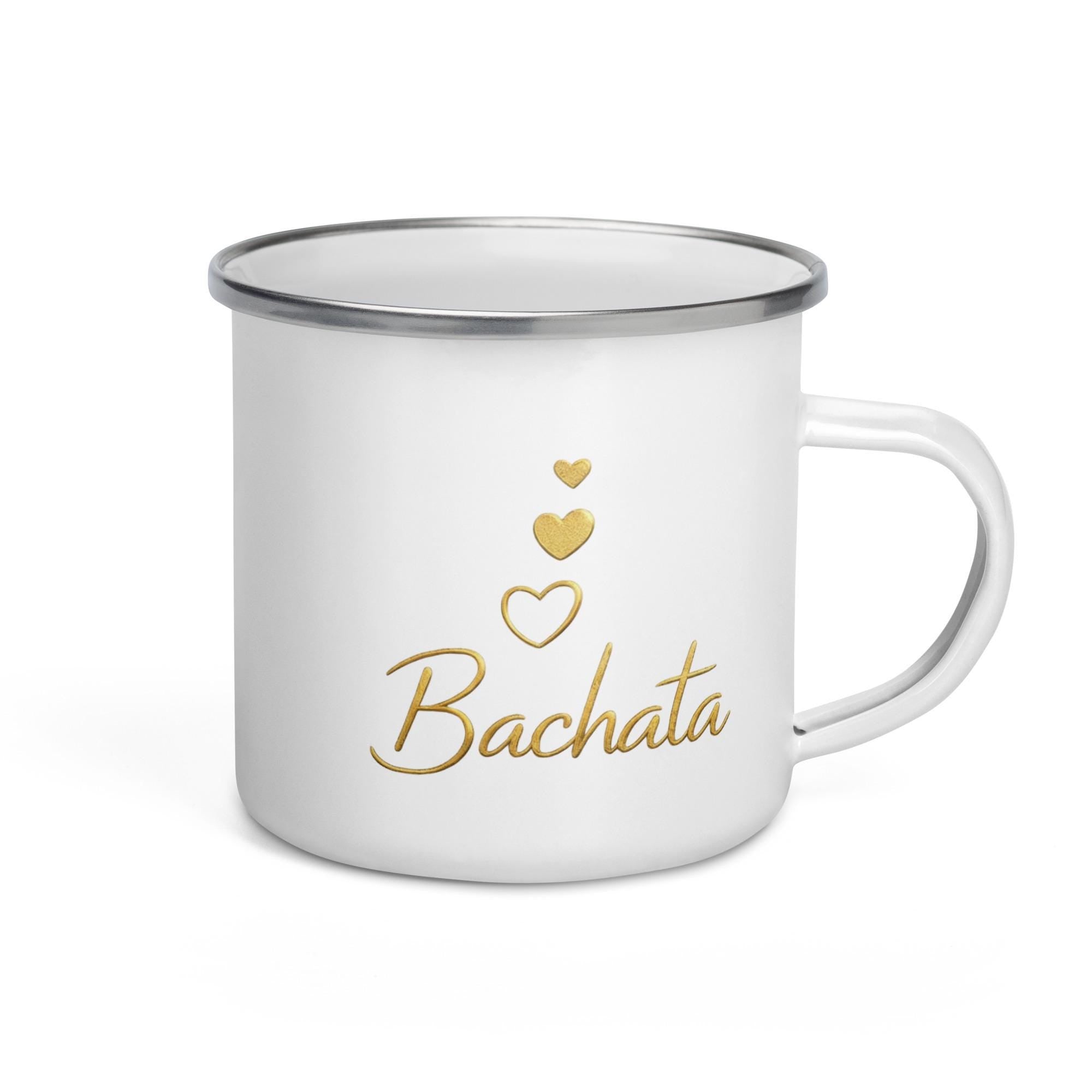 Bachata Enamel Mug – Dance Coffee Mug, Bachata Lover Gift, Salsa Dance Mug, Latin Dance Gift, Cute Heart Mug, Baila Boutique