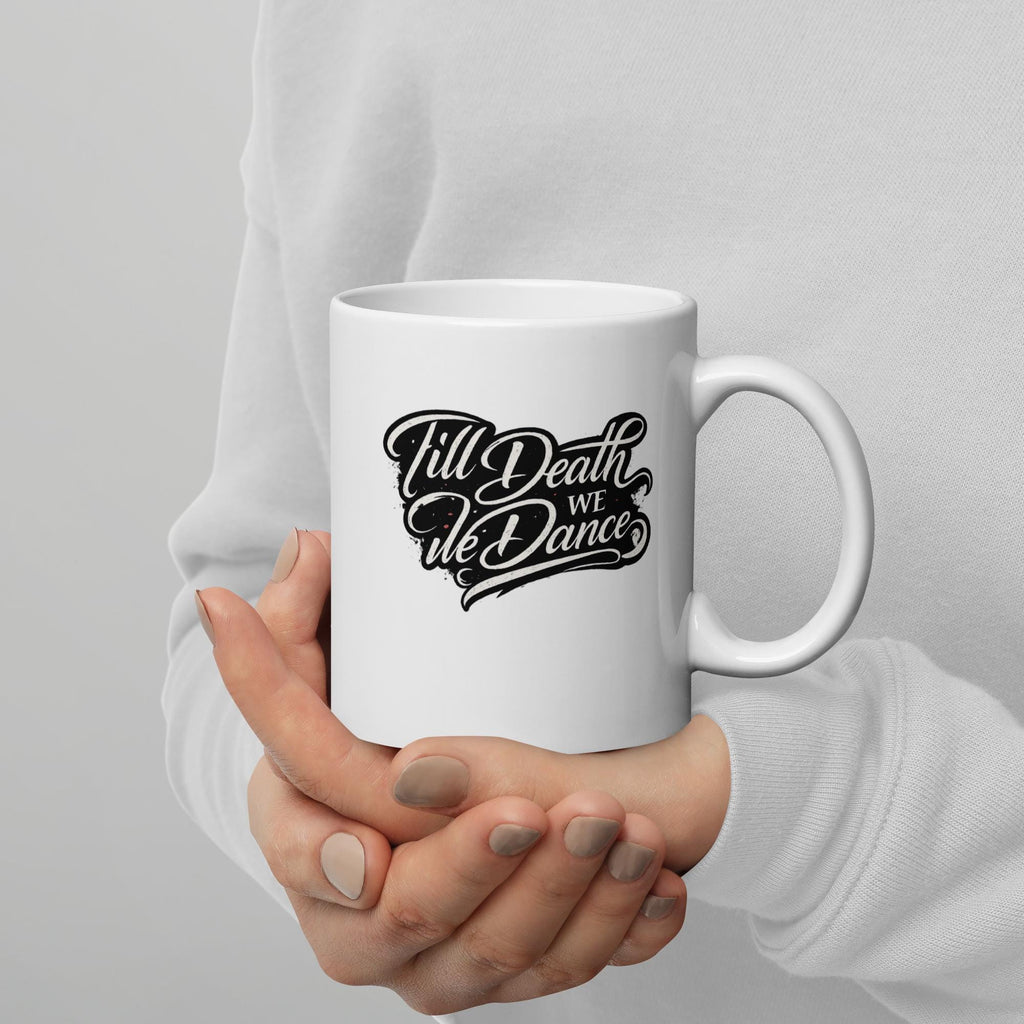 Till Death We Dance Mug, Skeleton Couple Coffee Mug, Gothic Love Gift for Couples, Salsa Dancer Gift, Romantic Skull Mug