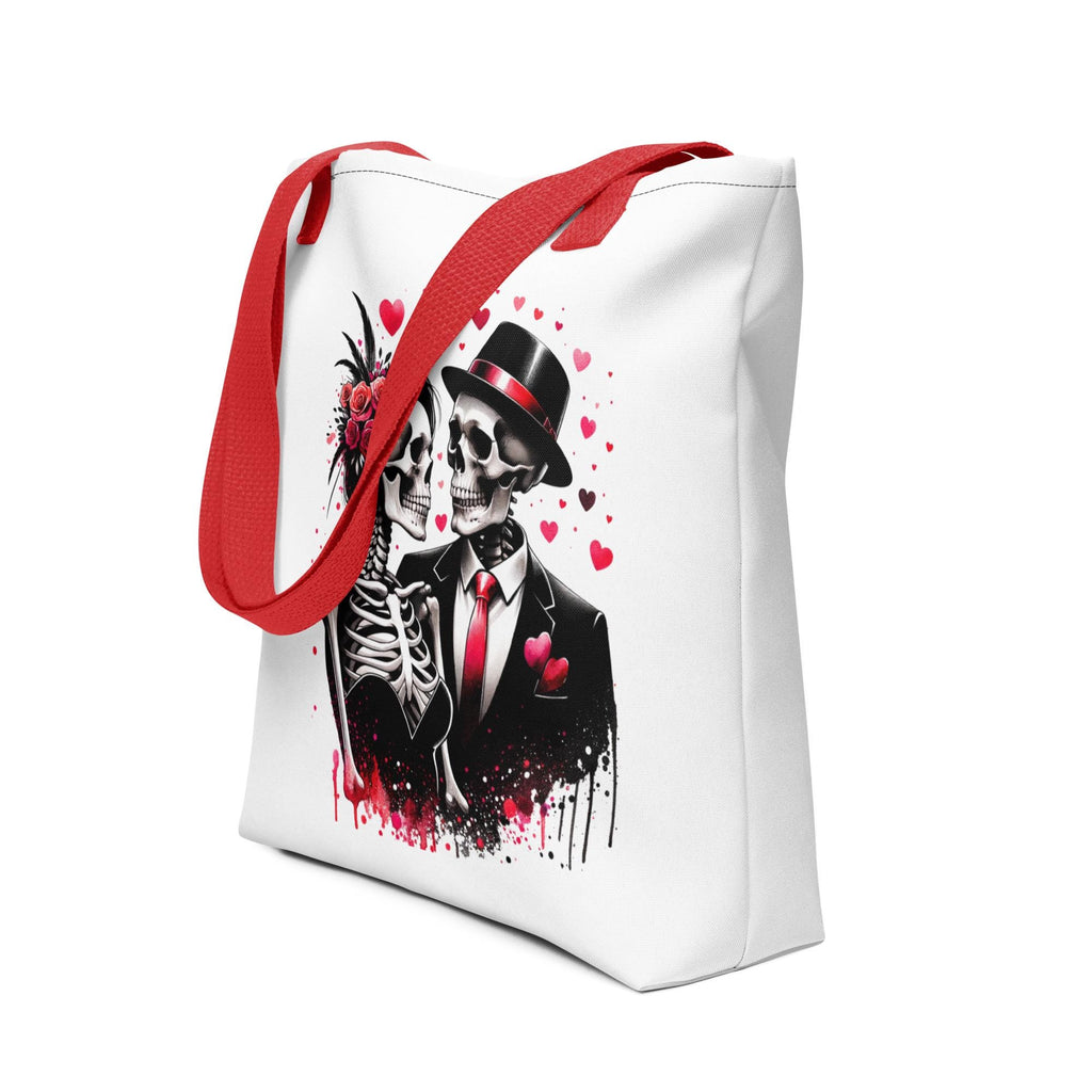Tote bagSkeleton Couple Tote Bag, Gothic Love Tote, Skull Valentine Gift, Aesthetic Canvas Tote, Romantic Edgy Handbag