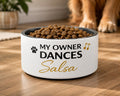 My Owner Dances Salsa Dog Bowl | Funny Salsa Dancer Gift | Latin Dance Pet Gift | Dog Gift for Dancer | Funny Dog Bowl Her