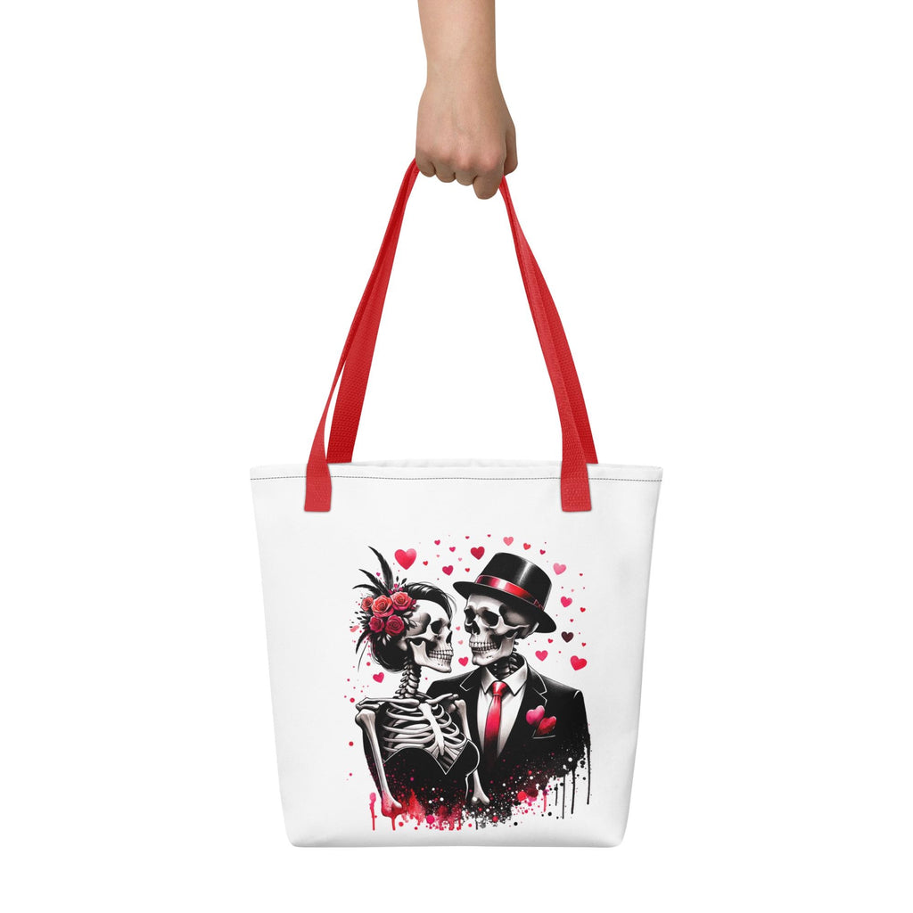 Tote bagSkeleton Couple Tote Bag, Gothic Love Tote, Skull Valentine Gift, Aesthetic Canvas Tote, Romantic Edgy Handbag