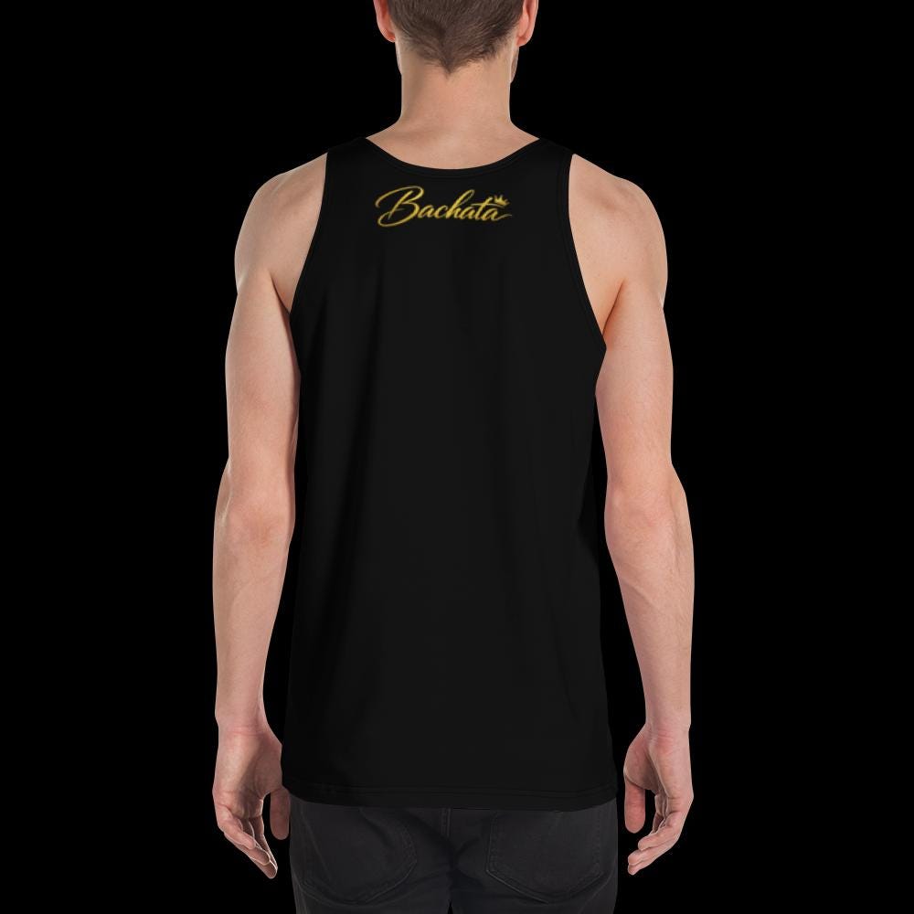 Bachata King Tank Top, Latin Dance Shirt for Men, Salsa Bachata Dancer Gift, Sleeveless Streetwear Tee, Gold Crown Graphic