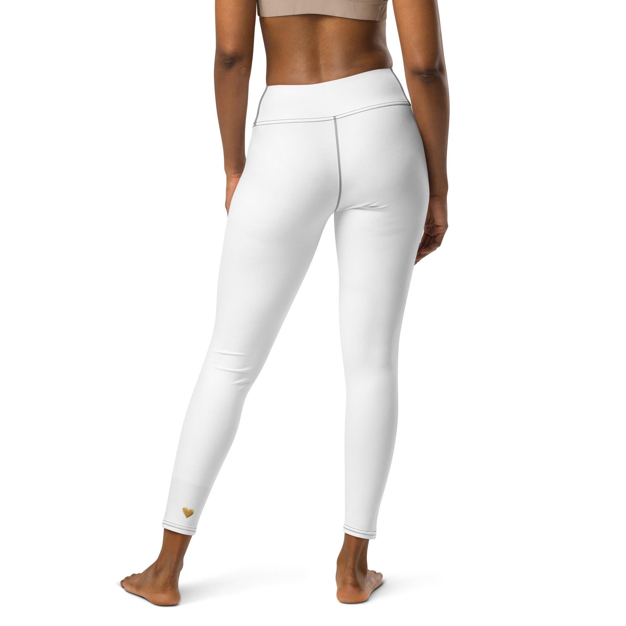 Salsa Dance Leggings Women High Waist | Latin Dancewear Yoga Pants White Gold Dance Practice Outfit