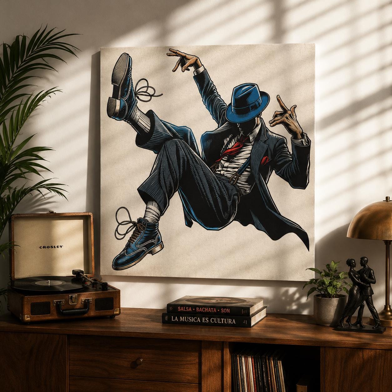 Jazz Dancer Canvas Print | Swing Dance Wall Art for Men | Latin Dancer Poster | Dance Studio Decor | Zoot Suit Dancer Art Gift