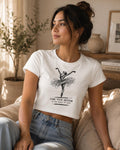 Ballet Crop Top, Ballerina Rhythm Shirt, Dancer Gift Women, Dance Lover Tee, Studio Practice Outfit Wear