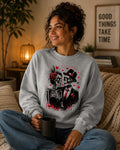 Skeleton Couple Sweatshirt, Spooky Romance Crewneck, Gothic Skull Lovers  Shirt, Day of the Dead  Pullover