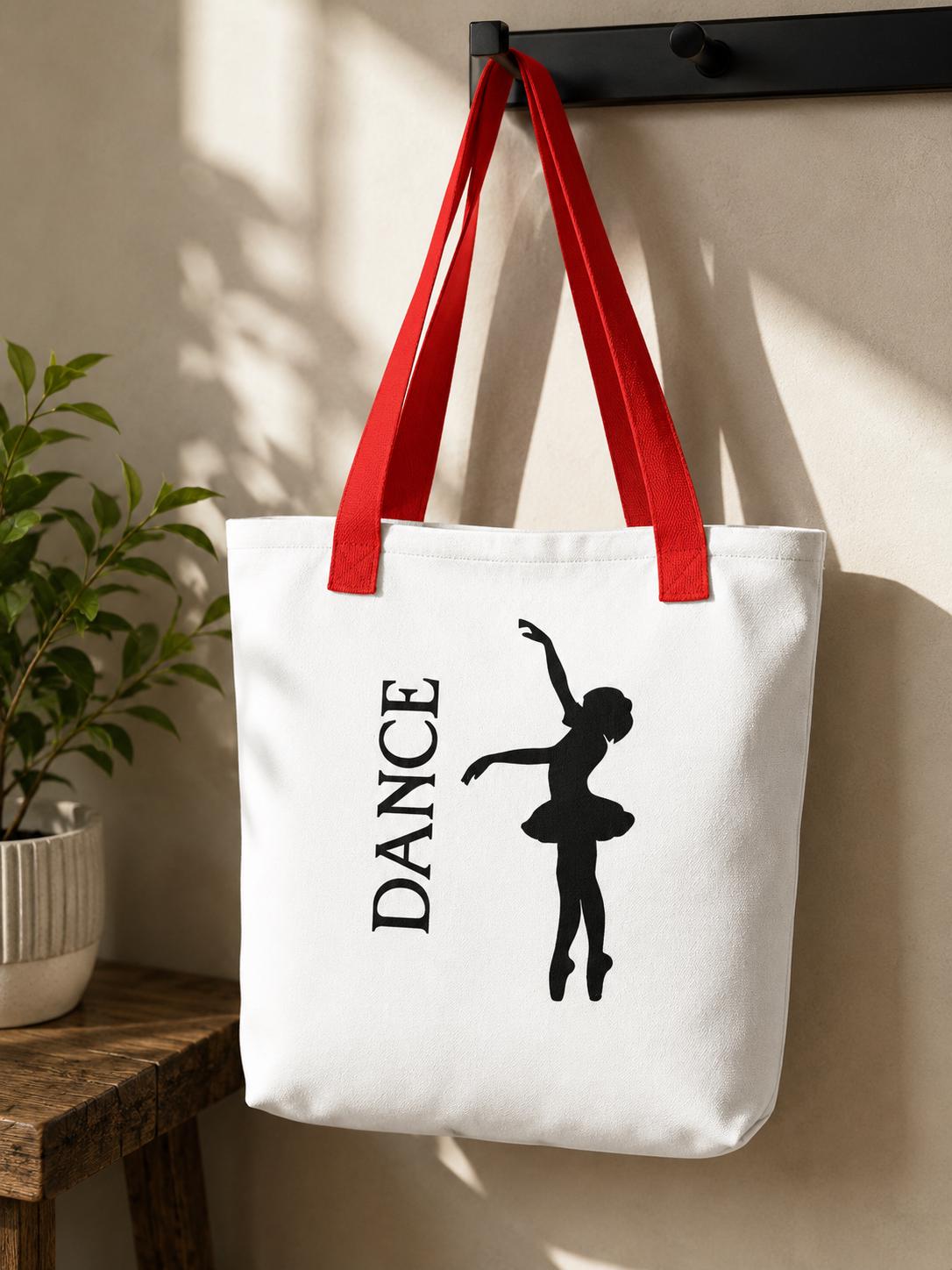 Ballet Dancer Tote Bag, Ballerina Dance Class Bag, Ballet Silhouette Tote Gift Accessory