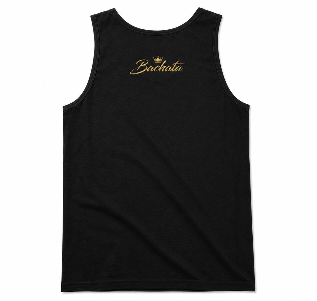 Bachata King Tank Top, Men’s Latin Dance Sleeveless Shirt, Gold Crown Graphic, Salsa Dancer Gift