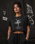 Find Your Rhythm Ballet Crop Top – Minimalist Ballerina Graphic Tee for Women | Dancewear & Balletcore
